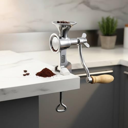 Generic Manual Coffee Grinder Coffee Mill Hand Crank Grinder Burr Grinder Bean Grinder Stainless Steel Body With Adjustable Clamp Stable On Countertops - Image 6