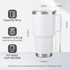 30 oz Stainless Steel Tumblers Bulk with Handle and Lid, 4 Pack - Image 5