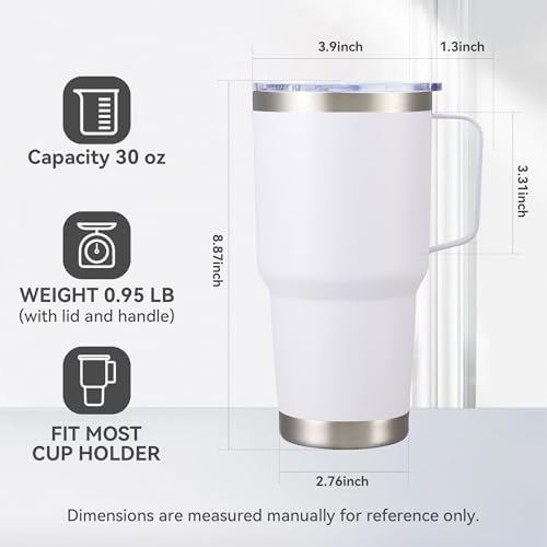 30 oz Stainless Steel Tumblers Bulk with Handle and Lid, 4 Pack - Image 5