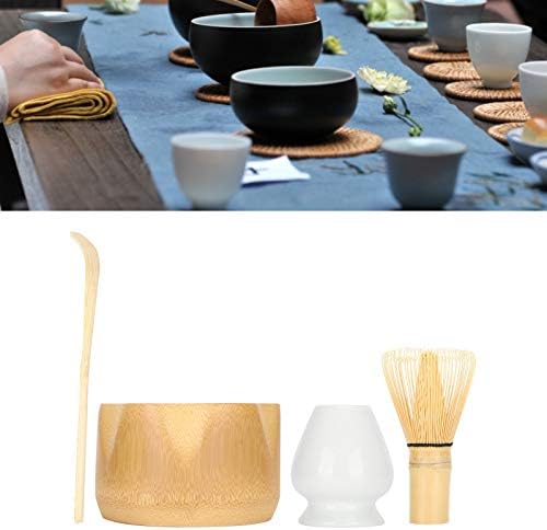 Matcha Making Tool Set, Bamboo Tea Whisk with Scoop, Ceramic Bowl, Tea Whisk Holder, Teaware Set for Matcha Ceremony Japanese Style - Image 3