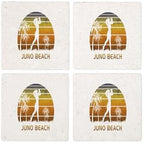 CafePress Retro Juno Beach Women'S Golf Gol Tumbled Stone - Set of 4 Coasters Set of 4 by CafePress