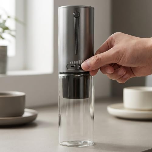 Yajuyi Manual Coffee Maker with Glass Carafe | Compact Vertical Design, Maker with Glass Chamber, Slow Extraction, for Home - Image 6
