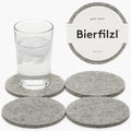 Graf Lantz - Bierfilzl Merino Wool Round Coasters Set of 4 - Granite (4" Circles) - Absorbs 30% of Weight - German Wool - Heat Resistant, Sustainable, & Reusable - Home Decor & Coffee Table Decor by GrafLantz