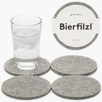 Graf Lantz - Bierfilzl Merino Wool Round Coasters Set of 4 - Granite (4" Circles) - Absorbs 30% of Weight - German Wool - Heat Resistant, Sustainable, & Reusable - Home Decor & Coffee Table Decor by GrafLantz