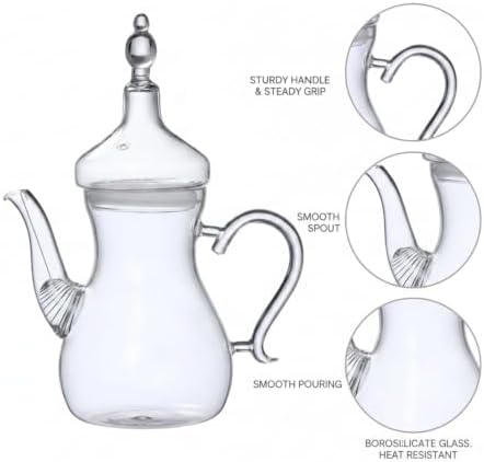 Versatile Borosilicate Glass Carafe, 22 oz Coffee Pot for Pour Over Brewing and Tea Serving with Handle - Image 6