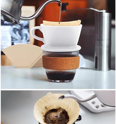 50 Count Cone Coffee Filters Unbleached Brown V02 1-4 Cups Filter(Large Wind 50pcs) - Image 3