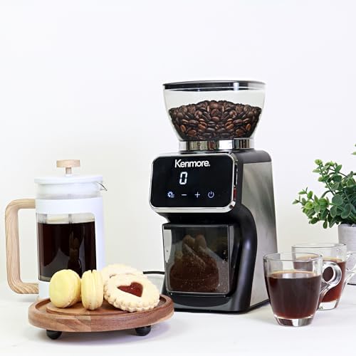 Kenmore Conical Burr Coffee Grinder - Electric Maquina de Moler Café for Espresso, French Press, Drip, Adjustable Grind Size, Bean Mill, Digital Control, Spice Grinding, Home Use - Image 2