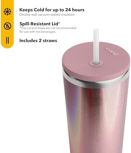 RTIC 28oz Everyday Tumbler, Insulated, Ceramic Lined, Snapdragon Glitter - Image 2