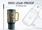 Meoky 40 oz Tumbler with Handle and Straw, Tumbler with Lid and Straw, Insulated Stainless Steel Travel Mug, 100% Leak-proof, Keeps Cold for 34 Hours or Hot for 10 Hours (Tarot) - Image 3