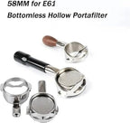 Bottomless Hollow Portafilter,58MM 2ears For E61, Compatible For EXPOBAR, Steel Coffee Filter Espresso Modified(58mm-E61-D) - Image 3