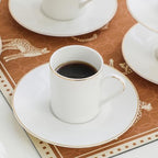 White Porcelain 8-Piece Espresso Cup Set - 3.3oz Demitasse Cups - Image 4
