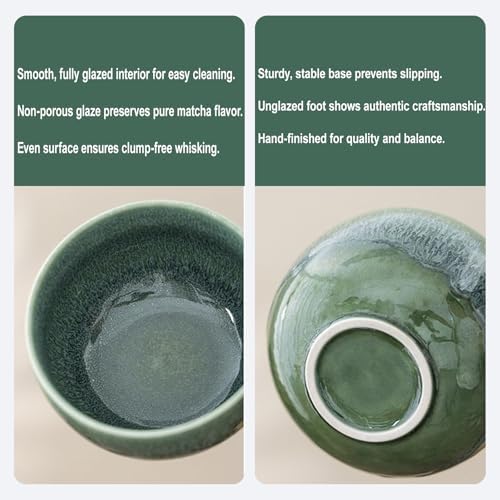 Matcha Whisk Set, 8-Piece Complete Ceramic Kit with Bamboo Whisk, Bowl, Sifter & Scoop – Japanese Tea Ceremony Gift for Beginners (F) - Image 6