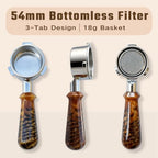 54mm Bottomless Portafilter for Breville, 3-Ear with 18g Basket - Image 2