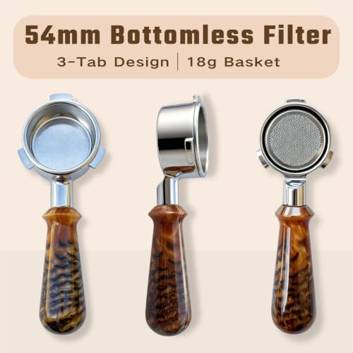 54mm Bottomless Portafilter for Breville, 3-Ear with 18g Basket - Image 2