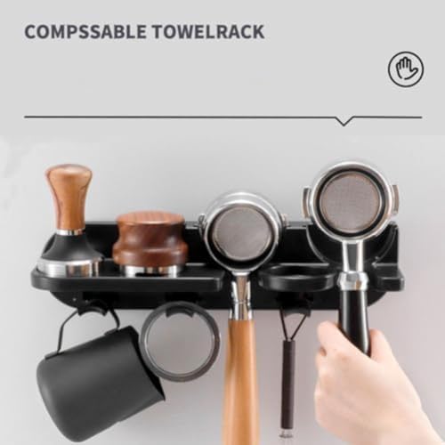 Coffee Filter Tool Holder Wall Rack for Barista Accessories, Espresso Portafilter Holder with Secure Mounting and Tape, Coffee Filter Storage Shelf (54cm) - Image 7