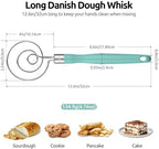 U-Taste 18/8 Stainless Steel 3.35in Medium Fine Mesh Strainer and 12.6in Stainless Steel Danish Dough Whisk (Aqua Sky) - Image 3