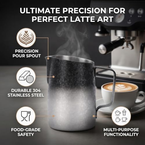 Stainless Steel Coffee Frothing Pitcher, 450ml (Gradient Silver) - Image 3