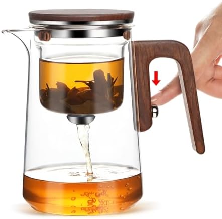 800ml Enchanted Glass Teapot with Strainer, Magnetic Water Separation by SINTENILL