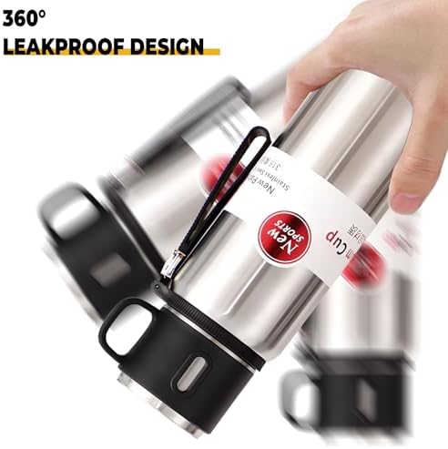 1500ml Double wall vacuum Leakproof stainless steel wide mouth insulated water bottle,tea tumbler with tea strainer infuser basket,cup and lid; travel coffee thermoses hot drinks,cold thermal flask - Image 7