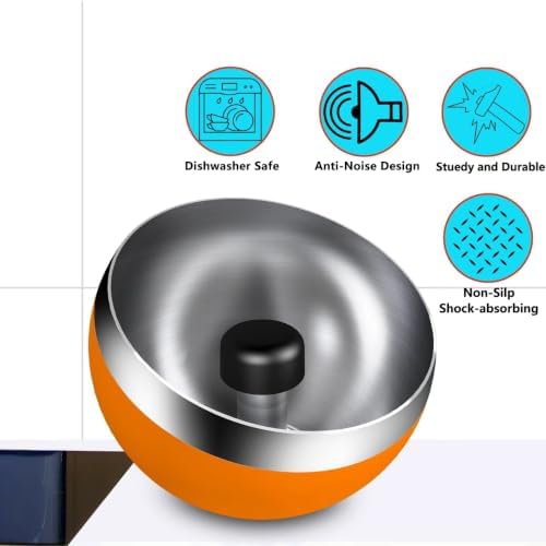 Upgraded Stainless Steel Espresso Knock Box Coffee Knock Box with Glass Lid and Magnetic Removable Knock Bar, Holds 20Double Espresso pucks & Coffee Grounds(Orange) - Image 5