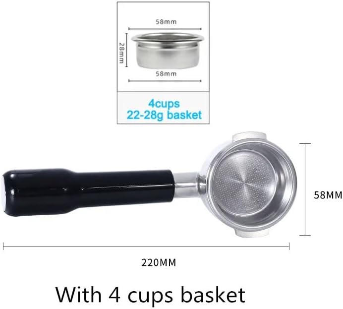 58MM Bottomless Filter Portafilter,Compatibility E61 brewing head, with 1/2/4 cups basket(Type cc) - Image 2