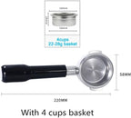 58MM Bottomless Filter Portafilter,Compatibility E61 brewing head, with 1/2/4 cups basket(Type cc) - Image 2