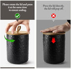 Ceramic Canister Set for Kitchen Countertop, 3 Airtight Food Storage Containers, Modern Coffee Storage Jars for Flour, Sugar, Pasta, Cookies, Tea(Black) - Image 3