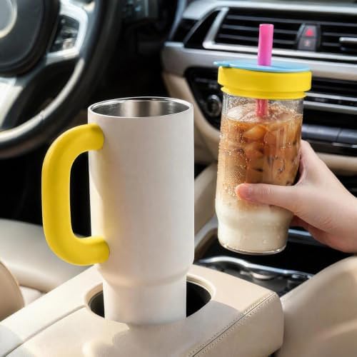 2-in-1 Insulated Tumbler for Coffee & Drinks 30oz Detachable Glass & Stainless Steel Double Wall with Straw & Lid Cap Leak-Proof Travel Mug Fits Car Cup Holder BPA-Free Thermos Sharing - Image 6