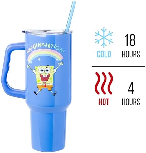Silver Buffalo Spongebob Squarepants Imagine, Stainless Steel Tumbler, 40oz - Image 3