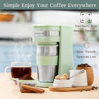 Mixpresso Single Serve & Single Cup Coffee Maker with 14oz Travel Mug Green - Image 4