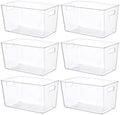Vtopmart 6 Pack Clear Storage Bins, Pantry Storage Bins with Handle, XL by Vtopmart