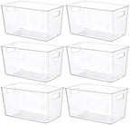 Vtopmart 6 Pack Clear Storage Bins, Pantry Storage Bins with Handle, XL by Vtopmart