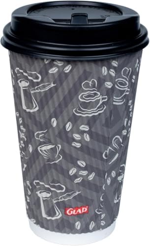 Glad Disposable Coffee Cups with Lids, Java Mocha, 16 Oz, 50 Count, 6-Pack - Image 6