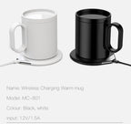 Smart Coffee Ceramic Mug Warmer & Phone Charger 18W | 2-in-1 Waterproof Design | 55℃ Electric Heating Ceramic Mug Perfect for Office Desk Ideal for Gifting, Free Pen (Black) - Image 7