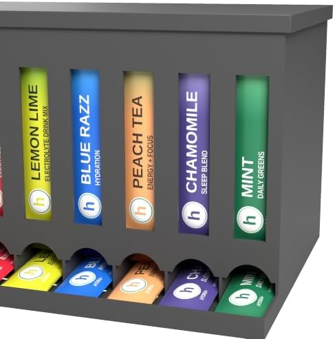 Drink Packet Organizer, 8 Slot Dispenser with Front Pull Windows for Drink Mix Packets, Electrolyte Sticks and Tea Bags, Tea Bag Organizer for Pantry and Coffee Station (Gray, 4 Pack) - Image 4