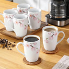 VEWEET Floral Coffee Mugs Set of 6, 16 OZ Large Handle Ceramic Mugs, ANNIE - Image 6