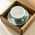 Loveramics Matt Cappuccino Cup, 8 oz Ceramic Latte Art Mug with Saucer, Thick-walled stoneware cup Set, Barista Latte Cup Set for Latte, Cappuccino, Tea - Mineral Colors (Emerald, 8OZ) - Image 3