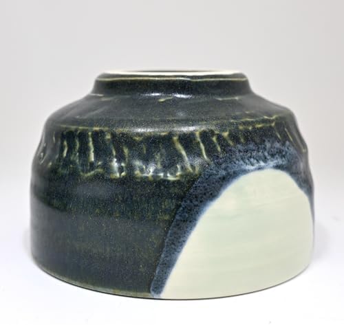 Urban Tokyo Authentic Minoware Porcelain Matcha Bowl Chawan 4.75" Diameter Handmade in Japan, Traditional Mino-Yaki Ceramic Tea Ceremony Bowl, Reactive Glaze Designs (Tsukino Moonlit Night) - Image 5