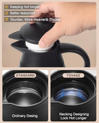 70Oz Thermal Coffee Carafe for keeping hot, Airpot Insulated Carafe Stainless Steel Thermal Pot for Coffee, (black+silver) - Image 2