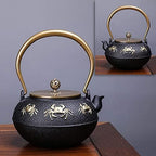 LJYT Teapot Teapots Cast Iron Handmade Teapot Loose Leaf Teapot Filter Heat Tea Kettle Single Home kettle Uncoated vintage cast iron kettle (Color : Six crabs) by Unknown
