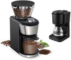 Conical Burr Coffee Grinder Electric, Adjustable Coffee Bean Grinder with 35 Precise Grind Setting for 2-12 Cup, Black (Coffee grinder+Coffee maker) by Vuenyrun
