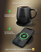 12oz IntelliHeat™ Coffee Mug | Barista’s Choice | Exclusive Wireless SmartSense Pad | Maintains Perfect 135°F | Hand-Crafted Ceramic Mug & Lid | for Tea Drinkers | Backed for Life - Black - Image 3