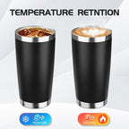 StarSpeed 8 Pack 20oz Stainless Steel Travel Coffee Tumbler,Black - Image 3