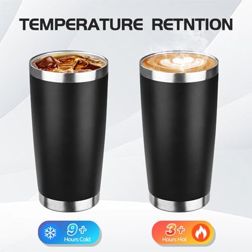 StarSpeed 8 Pack 20oz Stainless Steel Travel Coffee Tumbler,Black - Image 3