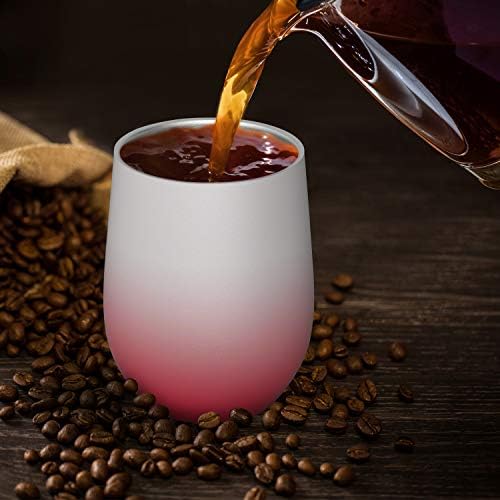 Insulated Wine Tumblers with Lid 12 oz Stainless Steel Cups Set of 2 - Image 5