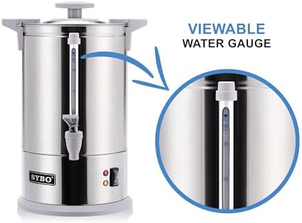 SYBO SR-CP-100B Commercial Grade Stainless Steel Percolate Coffee Maker Hot Water Urn for Catering, 100-Cup 16 L, Grey - Image 3