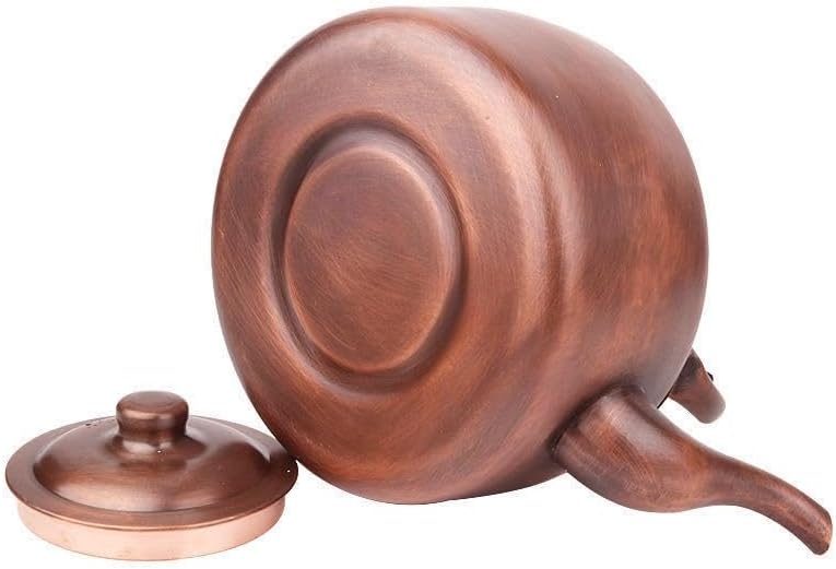 Copper Tea Kettle Stovetop Whistling, 3QT 5QT 7QT, Fast Boil, Vintage Rustic, Ergonomic Handle, for Gas Range, Propane, Fireplace, Camp Cooking(3 Quarts) - Image 3
