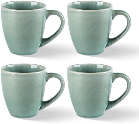 GBhome Ceramic Coffee Mugs Set of 4, 12oz Stoneware Coffee Mugs Set For Dad Mom Women MEN, Light Weight Coffee Cups for Latte/Tea/Beer/Hot Cocoa, Dishwasher & Microwave Safe by GBhome