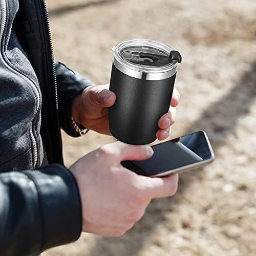 VEGOND Stainless Steel 12 oz Tumblers bulk Vacuum Insulated Double Wall Travel Tumbler with Lid and Straw Reusable Tumbler,Black 12 pack - Image 5
