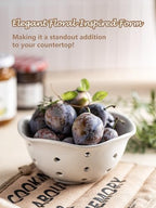 Gomakren Ceramic Berry Basket Set of 2, Rustic Fruit Basket Container 6 Inch & Pour Over Coffee Maker Single-Hole Cone, Ceramic Coffee Dripper - Image 4